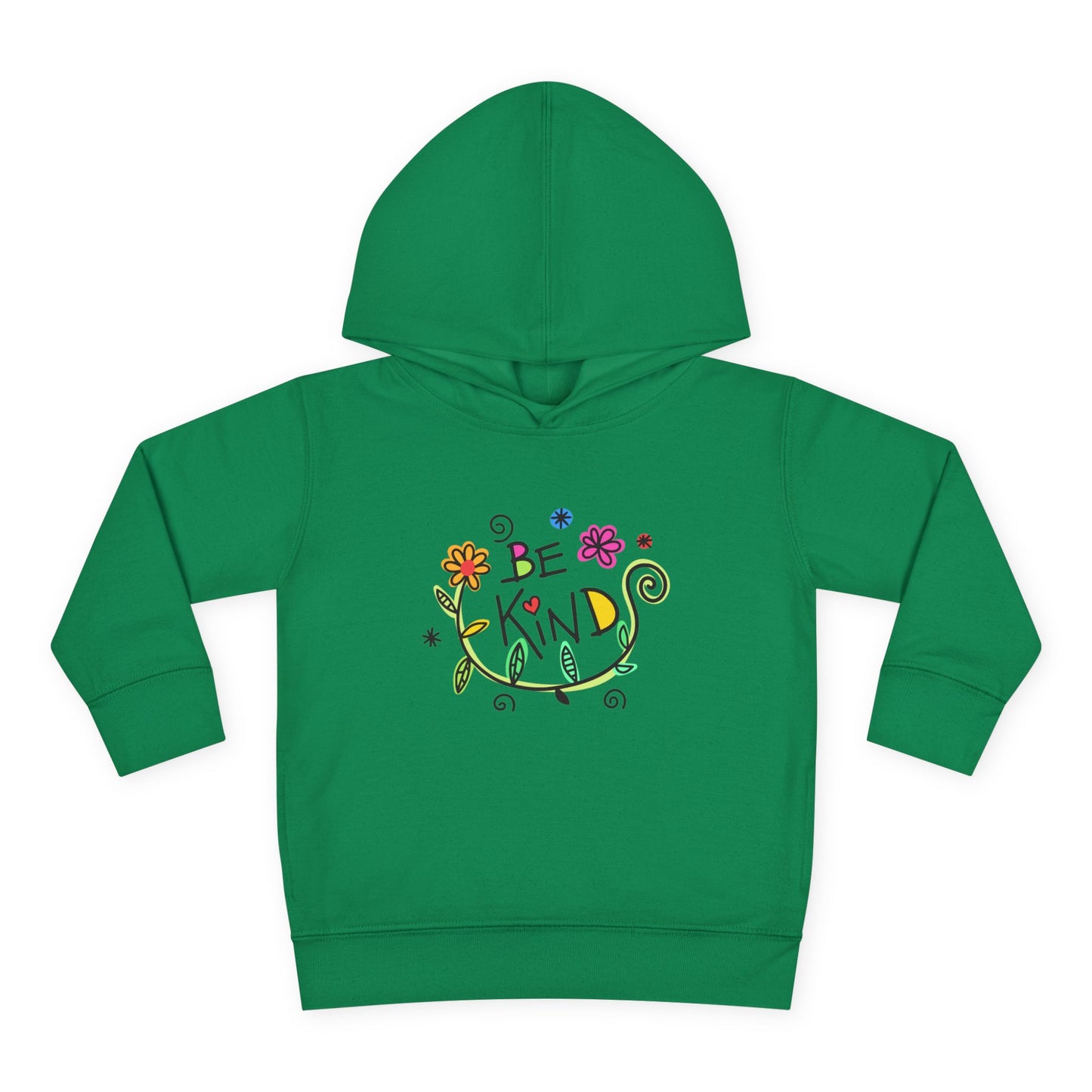 Toddler Fleece Hoodie - 'Be Kind' Floral Design, Cozy Kids Pullover, Cute Gift for Toddlers, Everyday Wear, Spring Outfit