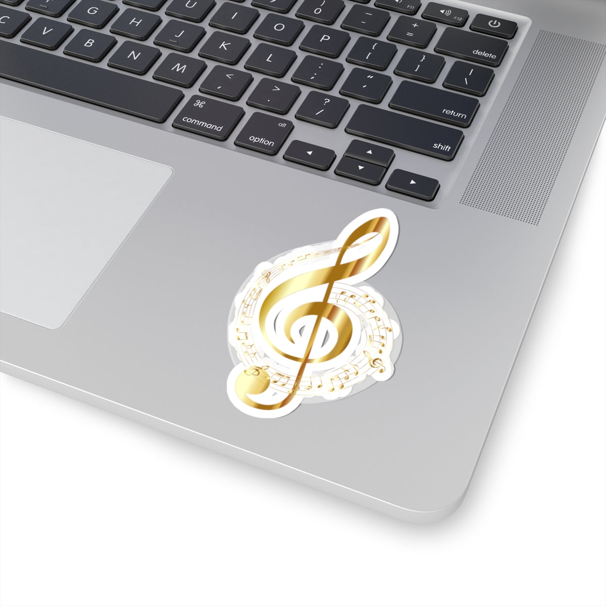 Elegant Musical Note Stickers, Gold Treble Clef, Decor for Musicians, Laptops, Journals, Gifts for Music Lovers