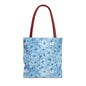 Blue Watercolor Floral Tote Bag — Reusable Flower Pattern Shopper