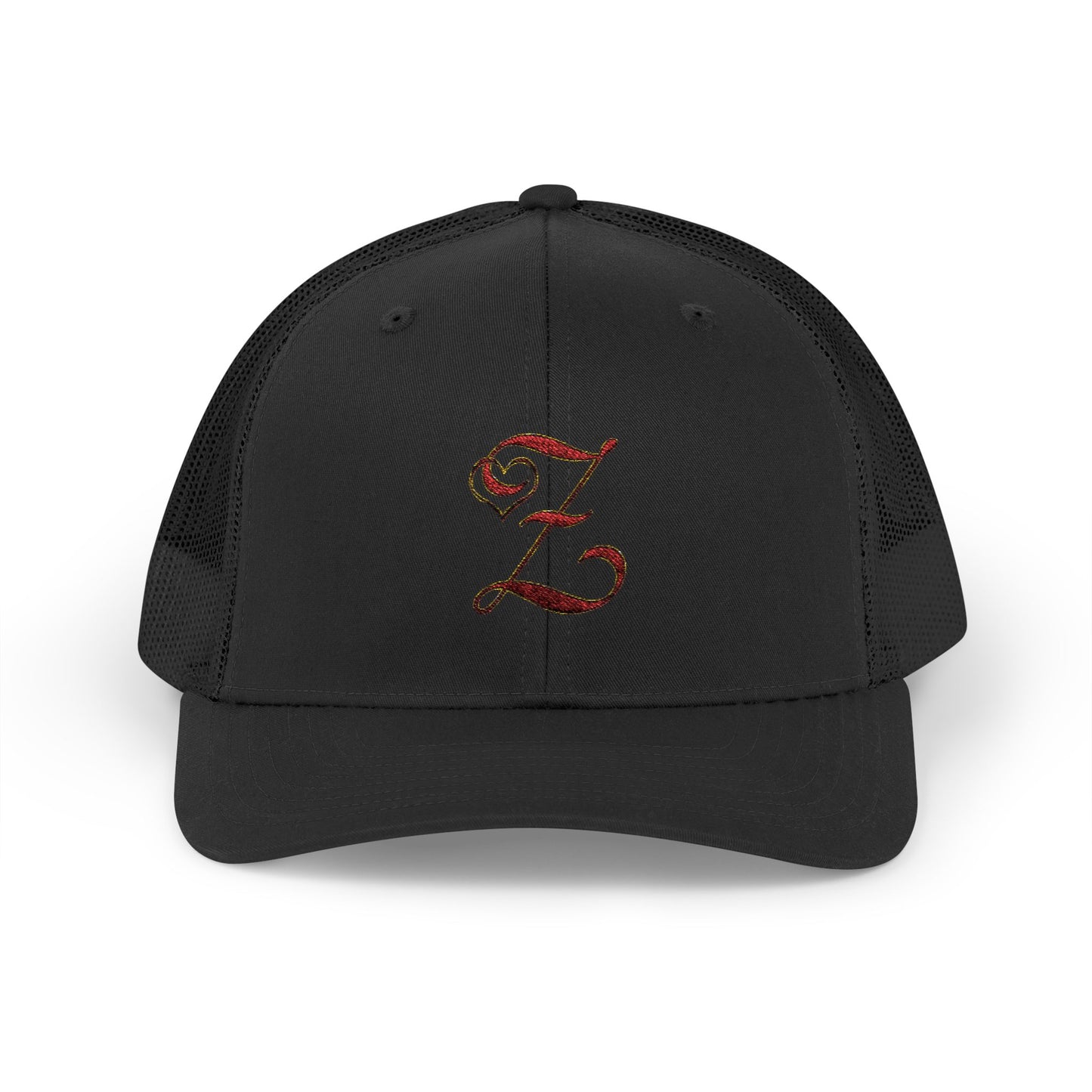 Embroidered 'Z' Snapback Trucker Cap — Vintage Monogram Initial Hat