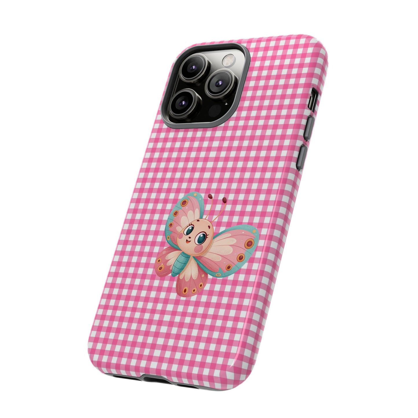 Cute Butterfly Phone Case, Tough Cases, Floral Phone Accessory, Gift for Her, Spring Fashion, Kids' Birthday Present, Pastel Aesthetic