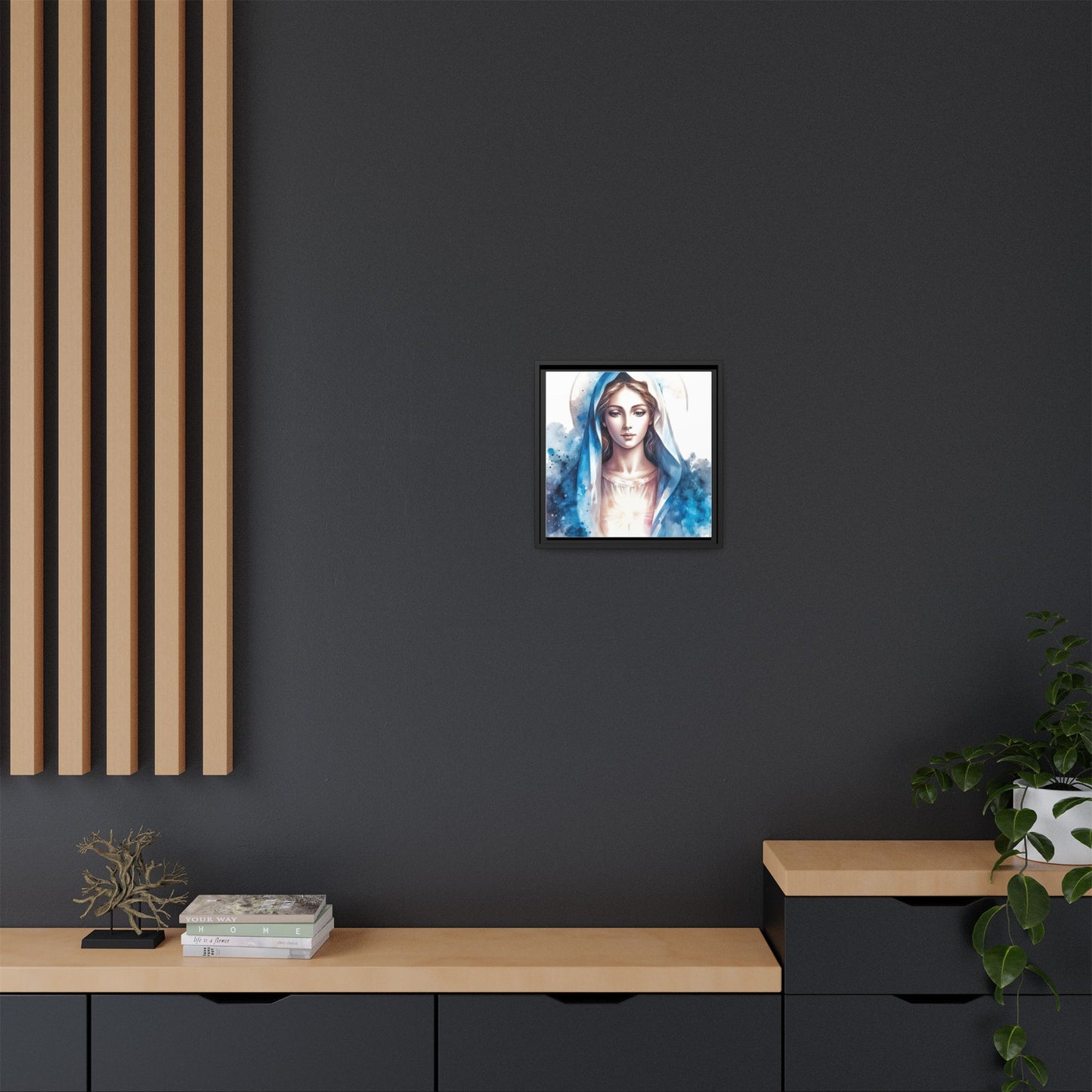 Framed Canvas Art Print, Spiritual Decor, Religious Artwork, Wall Decor, Gift for Faith, Elegant Home Decoration