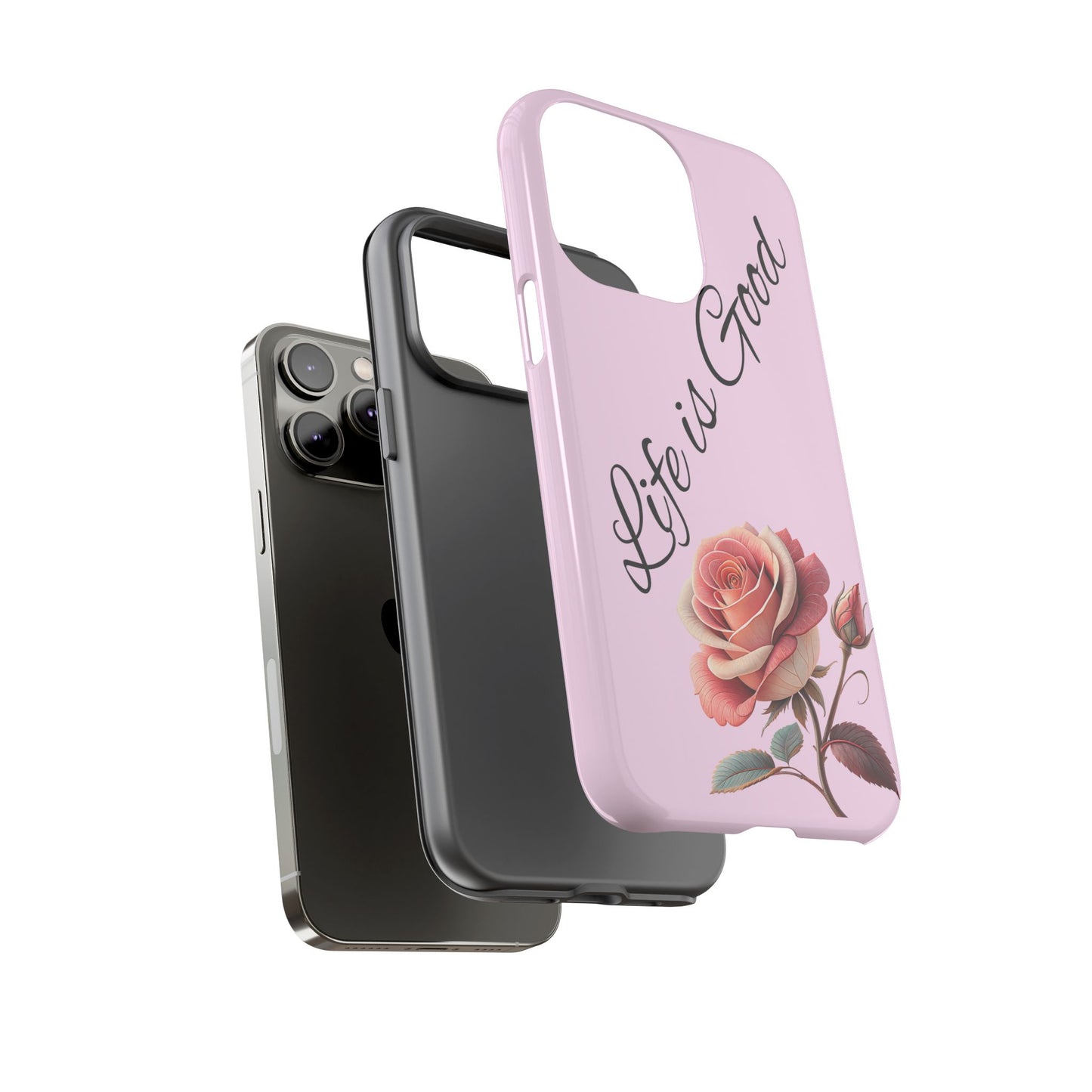 Roses & Positivity Phone Case - Floral Design, Life is Good, Tough Cases for Everyday Wear, Gift for Friends, Mother's Day, Spring [...]