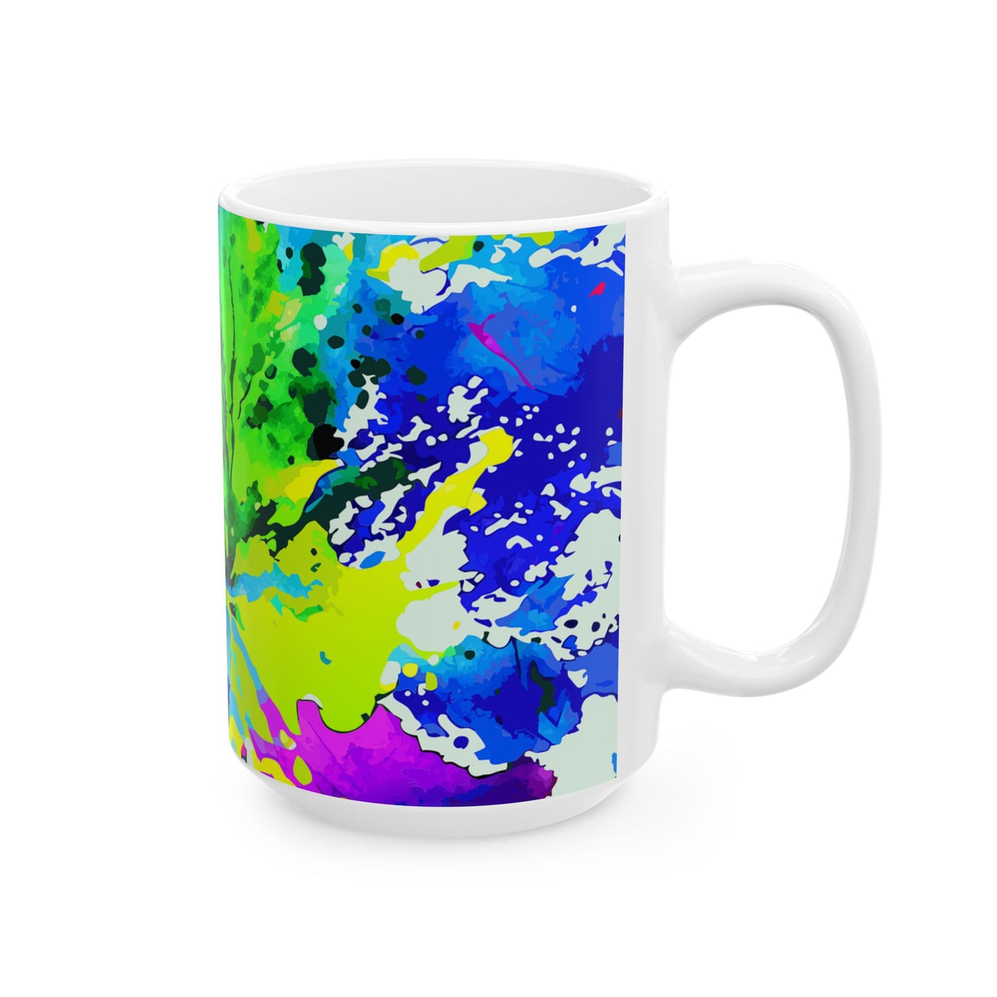 Vibrant Abstract Ceramic Mug, Coffee or Tea Mug, Kitchen Decor, Unique Artwork