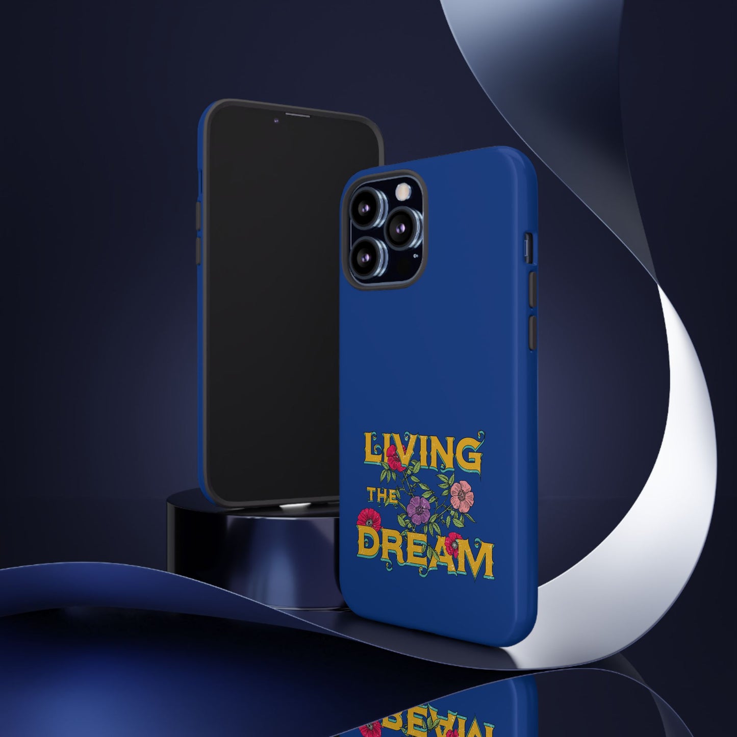 Living the Dream Phone Case, Floral Phone Cover, Tough Phone Case, Inspirational Gift, Boho Style Accessory, Dreamer Case