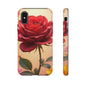 Floral Phone Case with Red Rose Design, Tough Phone Cover, Flower Print, Gift for Her, Stylish Accessory, Floral Aesthetic