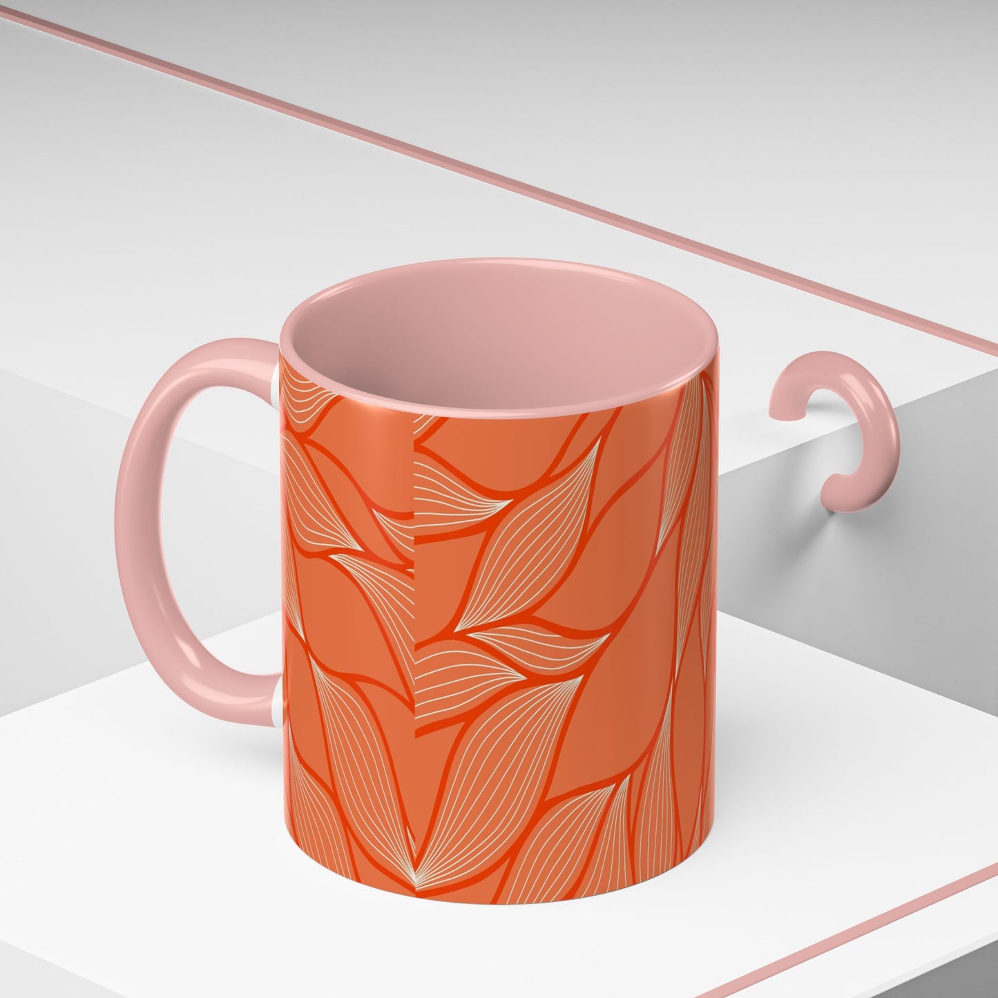 Stylish Accent Coffee Mug, Floral Pattern Drinkware, Unique Gift for Coffee Lovers, Home Decor, Kitchenware, Vibrant Design