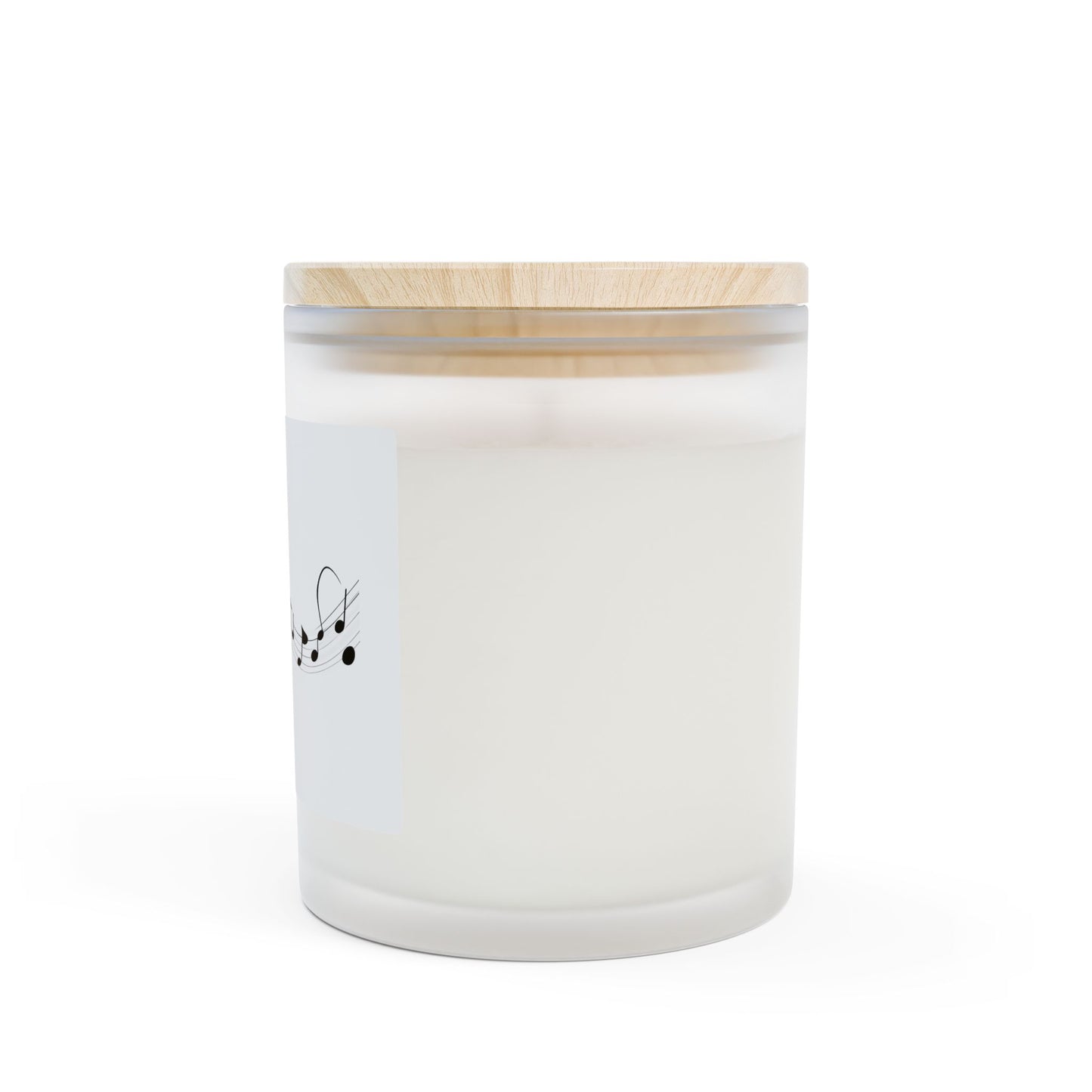 Musical Notes Frosted Glass Candle - 11oz Aromatherapy Gift with Wooden Lid
