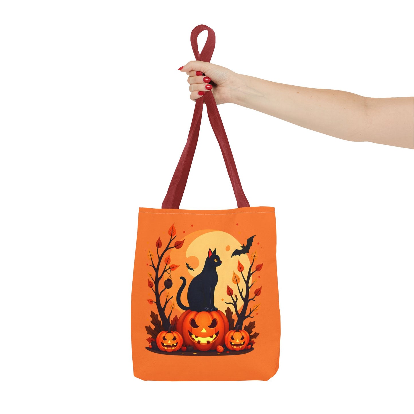 Halloween Cat Tote Bag | Spooky Halloween Accessory, Trick or Treat, Gift for Cat Lovers, Fall Fashion Must-Have, Pumpkin Decor