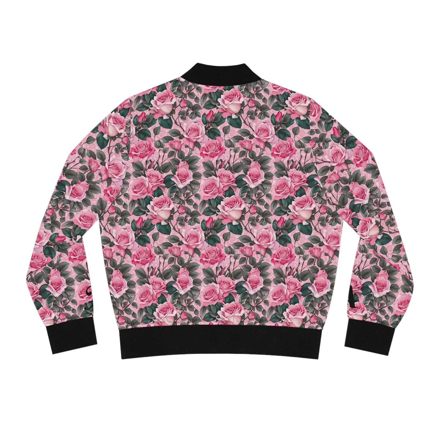 Floral Women's Bomber Jacket  - Letter A  Stylish Outerwear for All Seasons, Trendy Spring Fashion