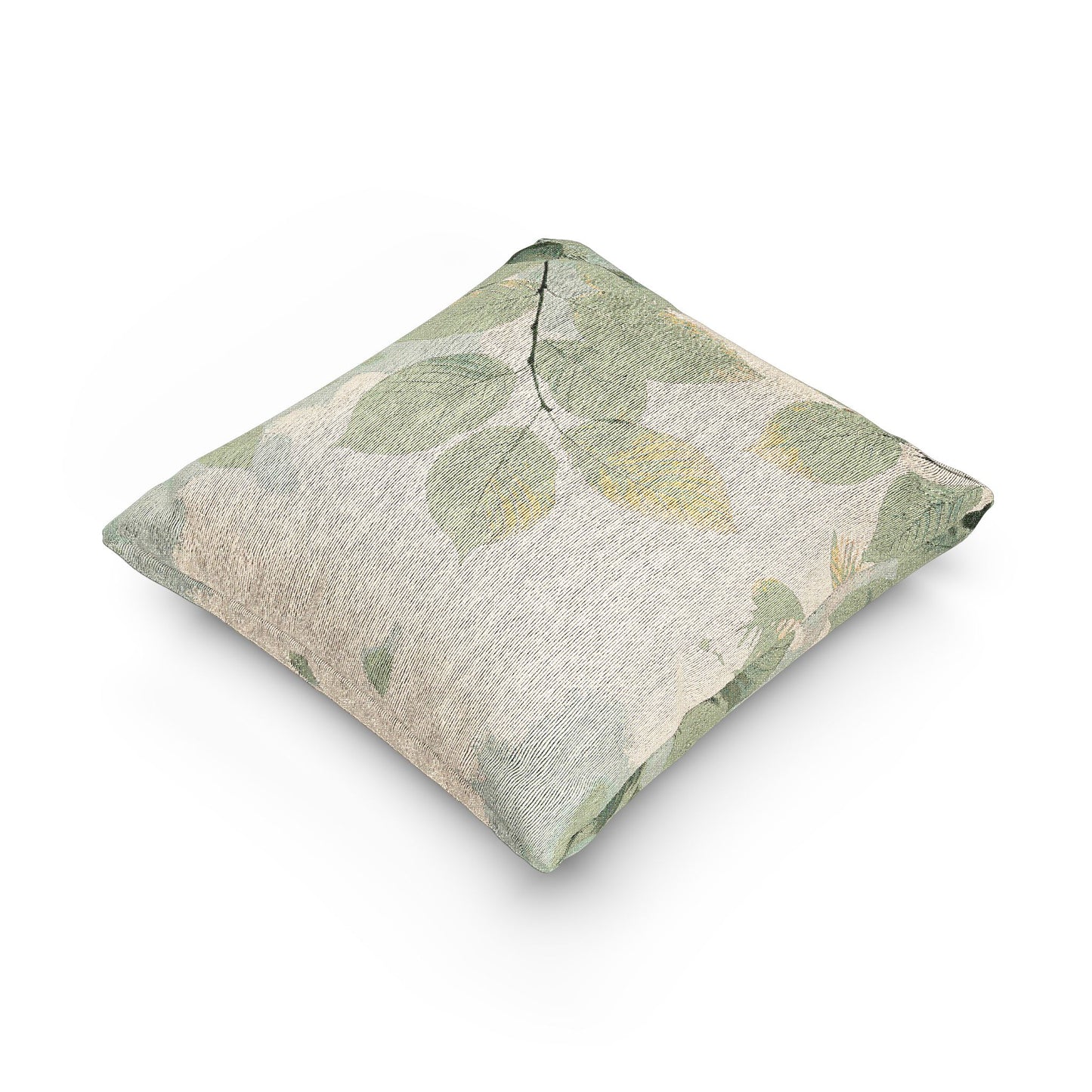 Leafy Woven Pillow for Cozy Homes, Nature-Inspired Decorative Cushion, Plant Lover Gift, Home Decor, Relaxing Atmosphere