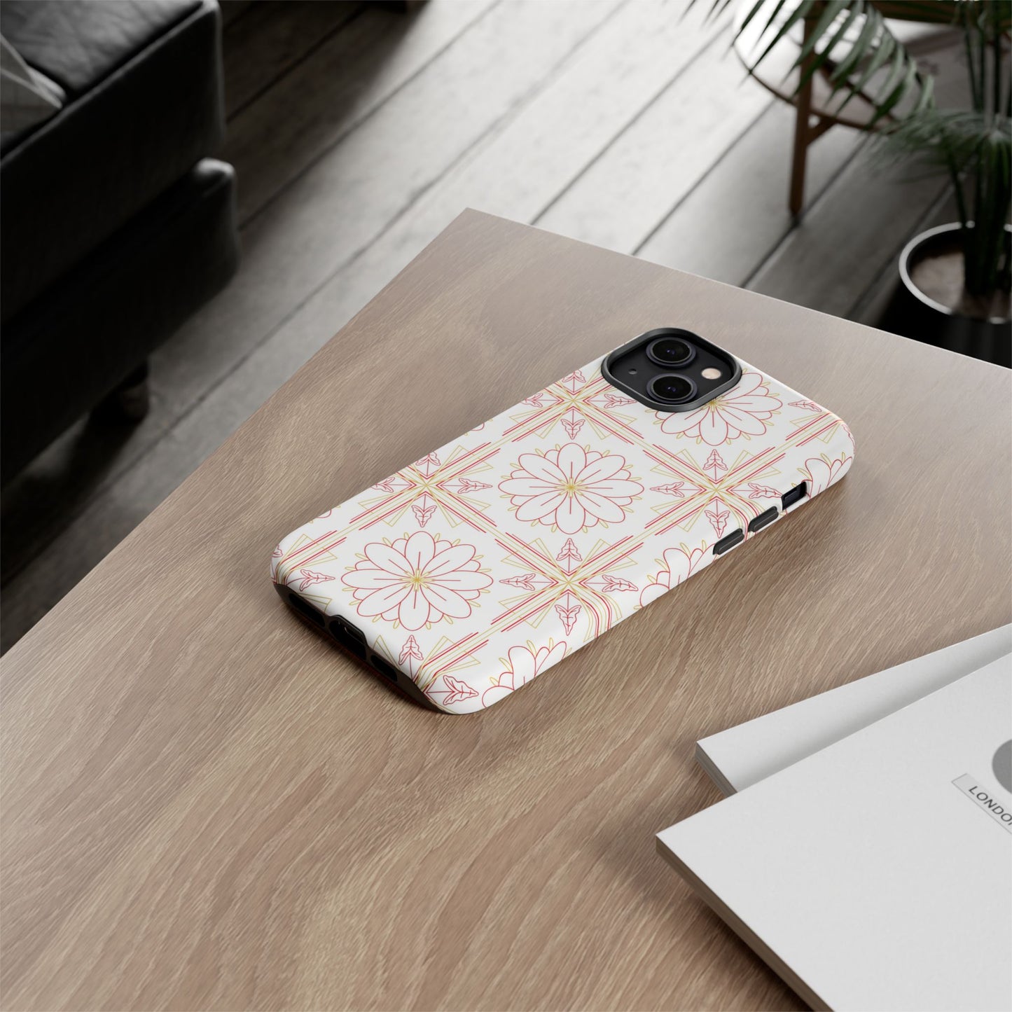 Floral Pattern Phone Case - Stylish Tough Case, Flower Design, Cute Mobile Cover, Phone Accessory, Gift for Her, Spring Style