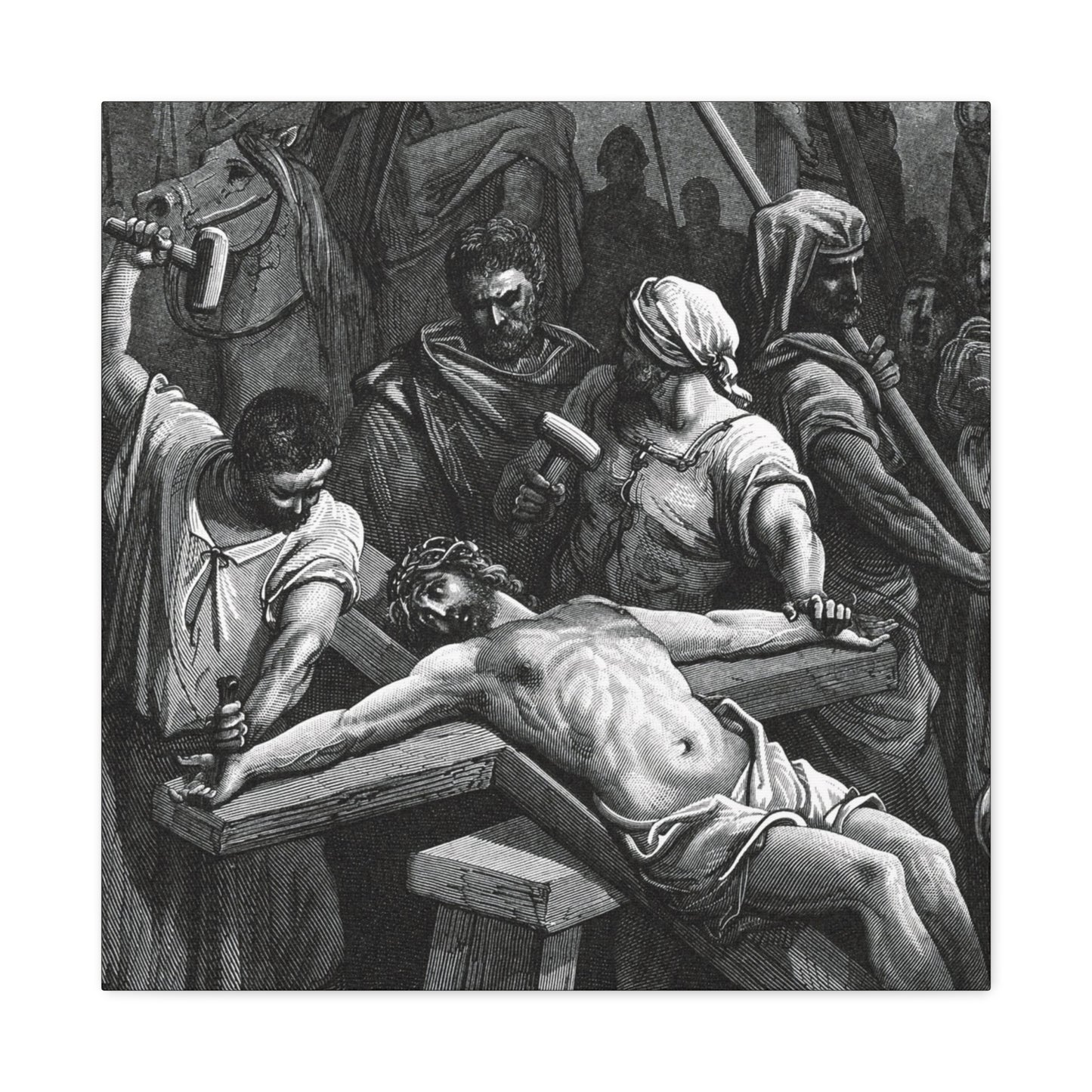 Crucifixion Art Matte Canvas Print – Stretched Religious Wall Decor