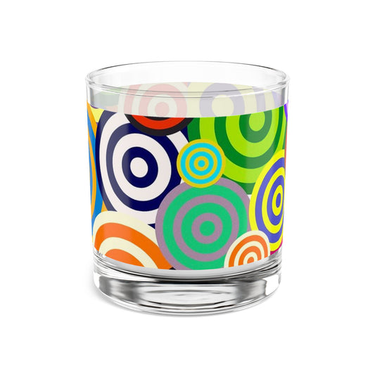 Colorful Spirals Rocks Glass Fun Home Bar Decor, Cocktail Glass, Gift for Him Her, Birthday Celebrations