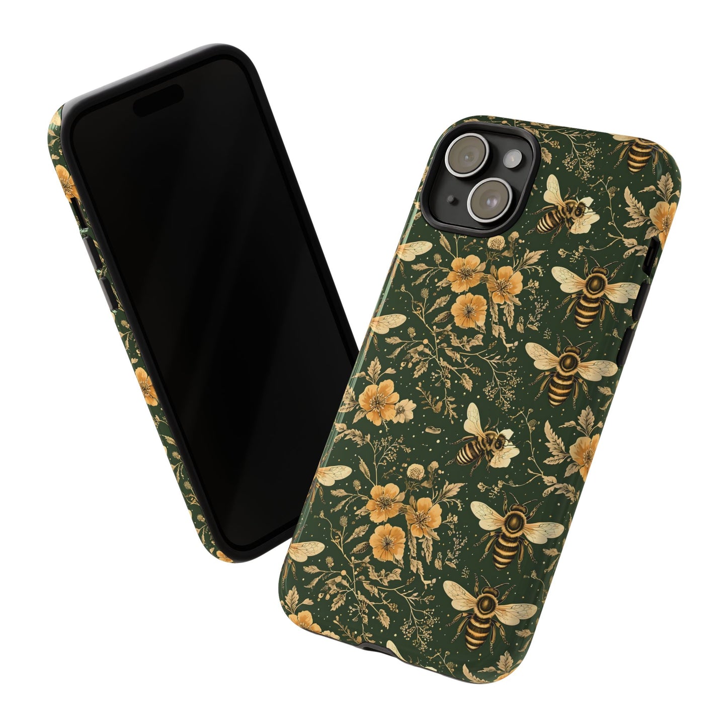 Nature-Inspired Phone Case, Tough Cases for Nature Lovers, Floral Bee Design, Eco-Friendly Gift, Summer Vibes, Trendy Phone Accessory,