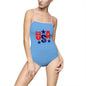 USA Themed Women's One-Piece Swimsuit, Summer Swimwear, Patriotic Beachwear, Ideal for Pool Party, 4th of July Celebration, Vacation Attire