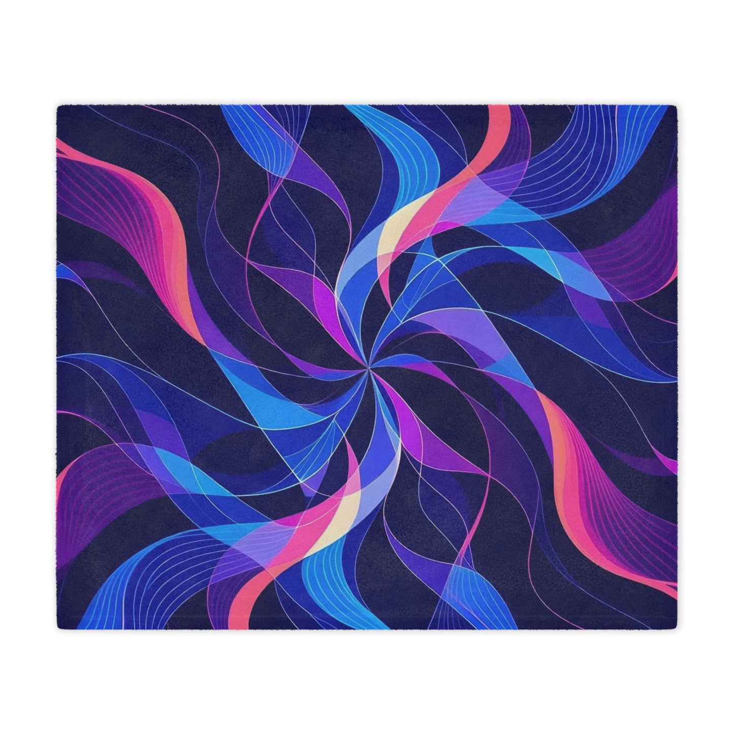 Minky Blanket — Abstract Neon Swirl Plush Throw