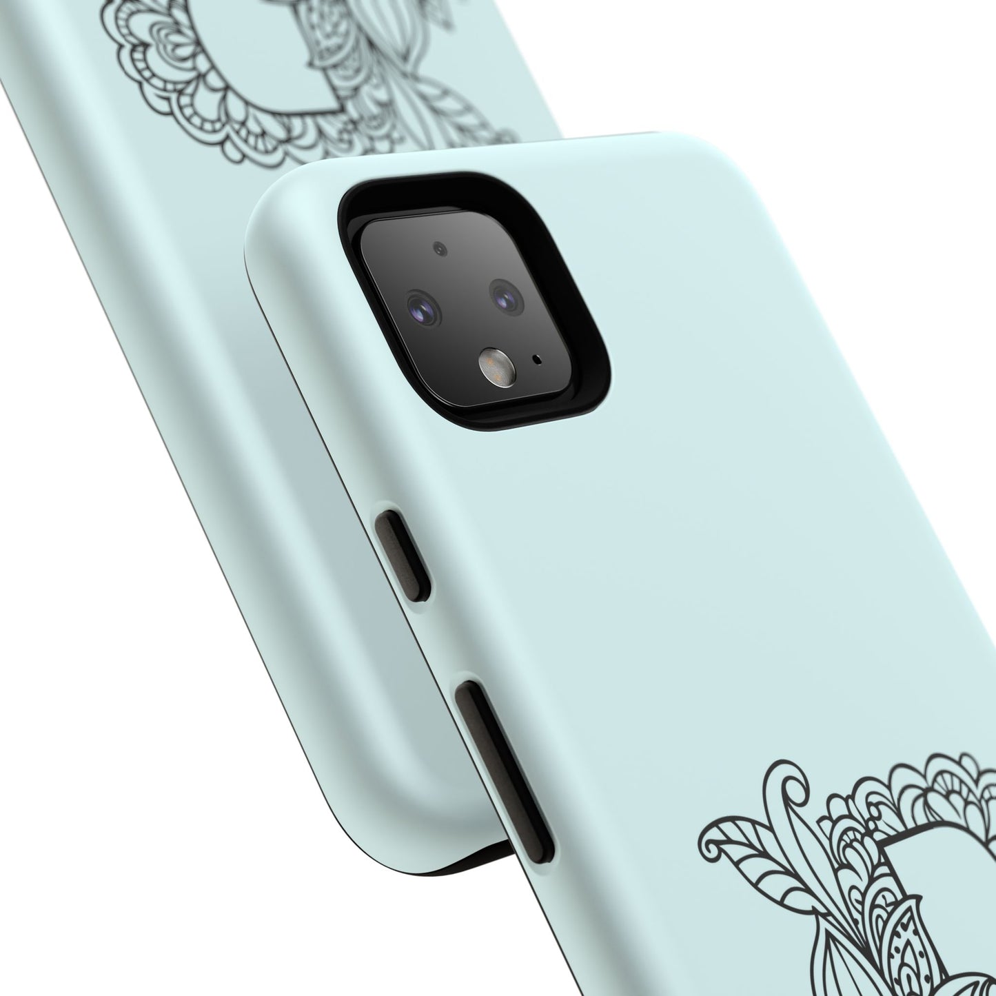 Personalized Tough Phone Case- Letter B, Floral Monogram Cell Phone Cover, Custom Protective Case, Unique Gift, Birthday, Graduation