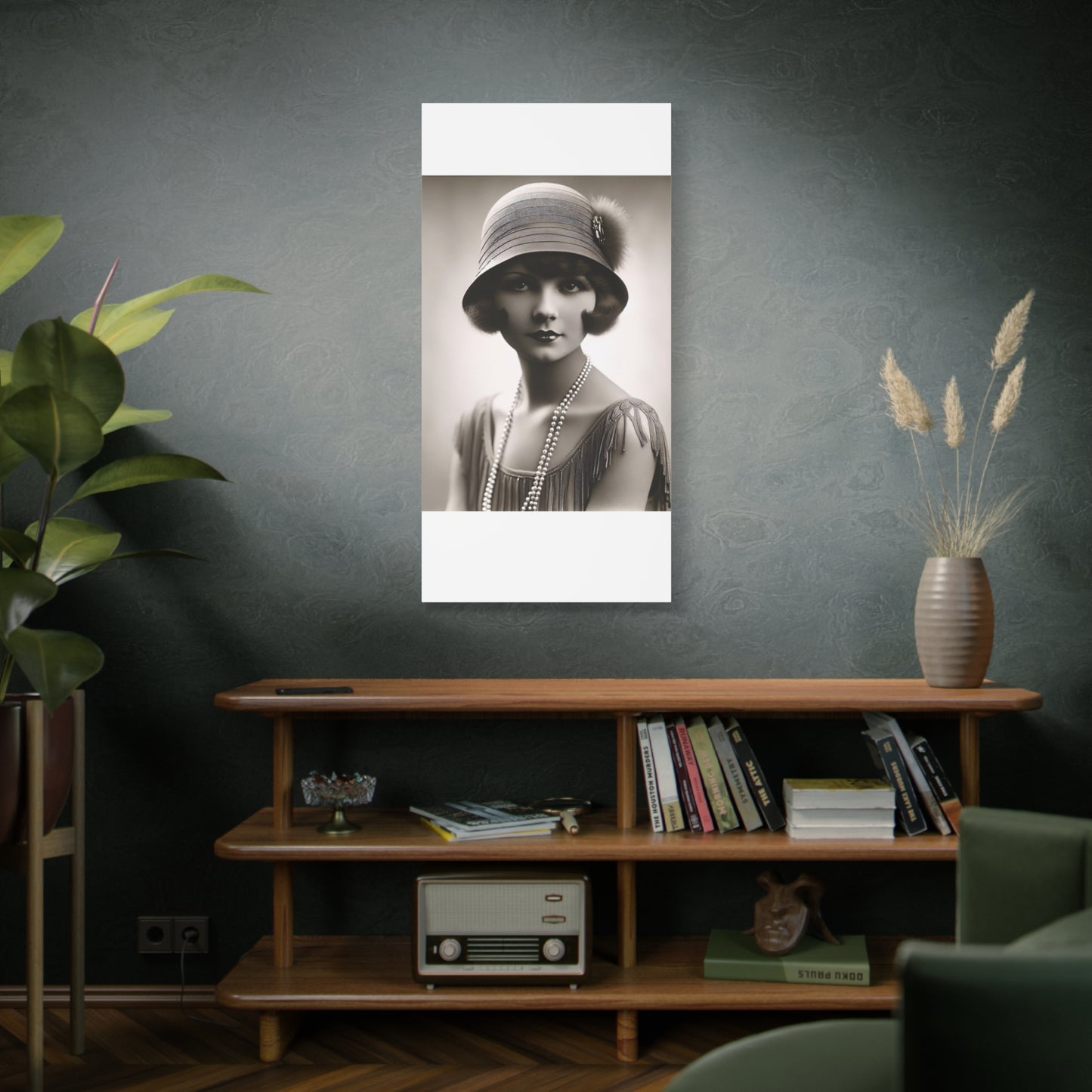 Vintage 1920s Flapper Portrait Canvas
