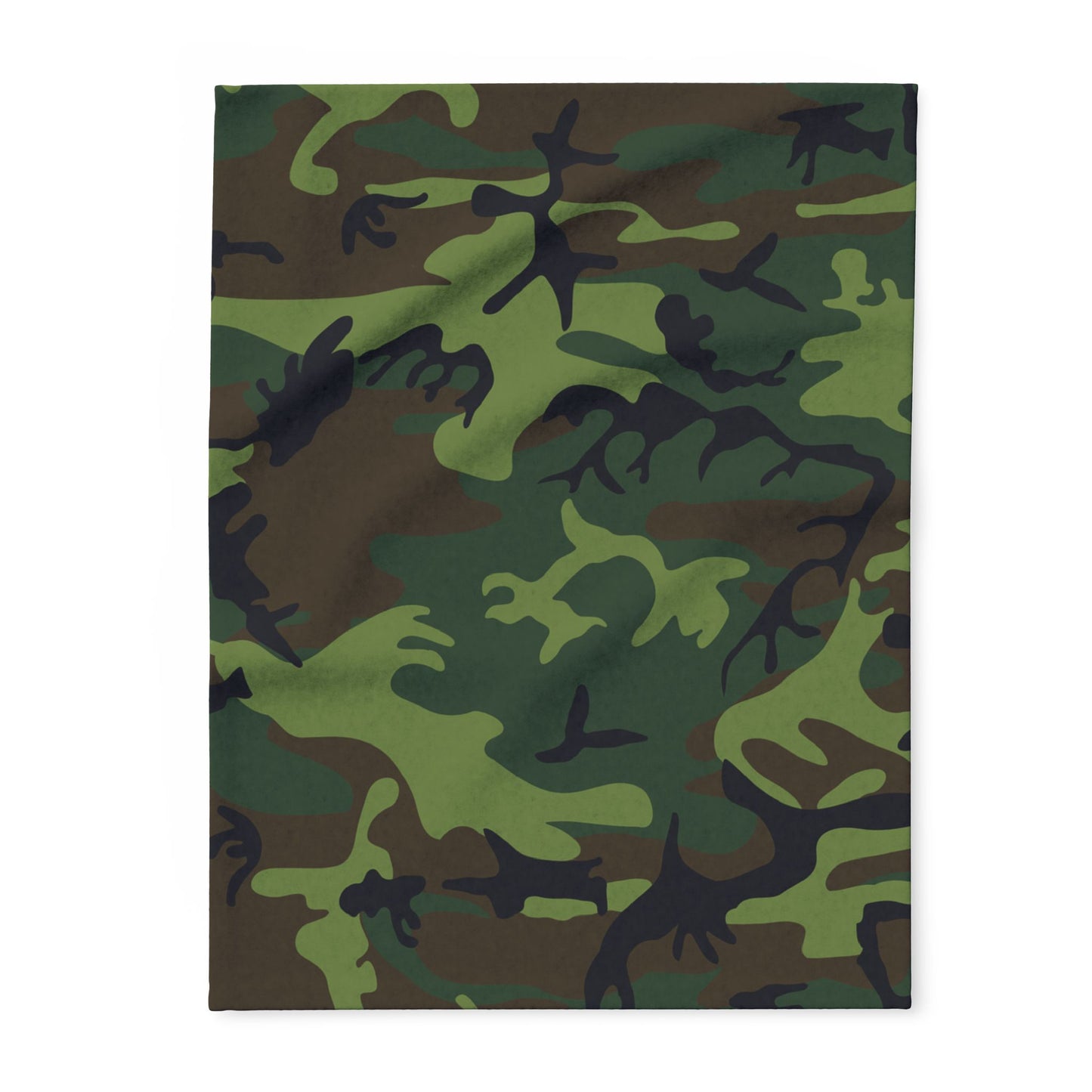 Camouflage Fleece Blanket, Cozy Decor for Outdoor Lovers, Perfect for Camping, Gifting, Military Veterans, Warm Home Accessory