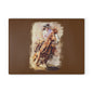 Rustic Horseback Riding Glass Cutting Board