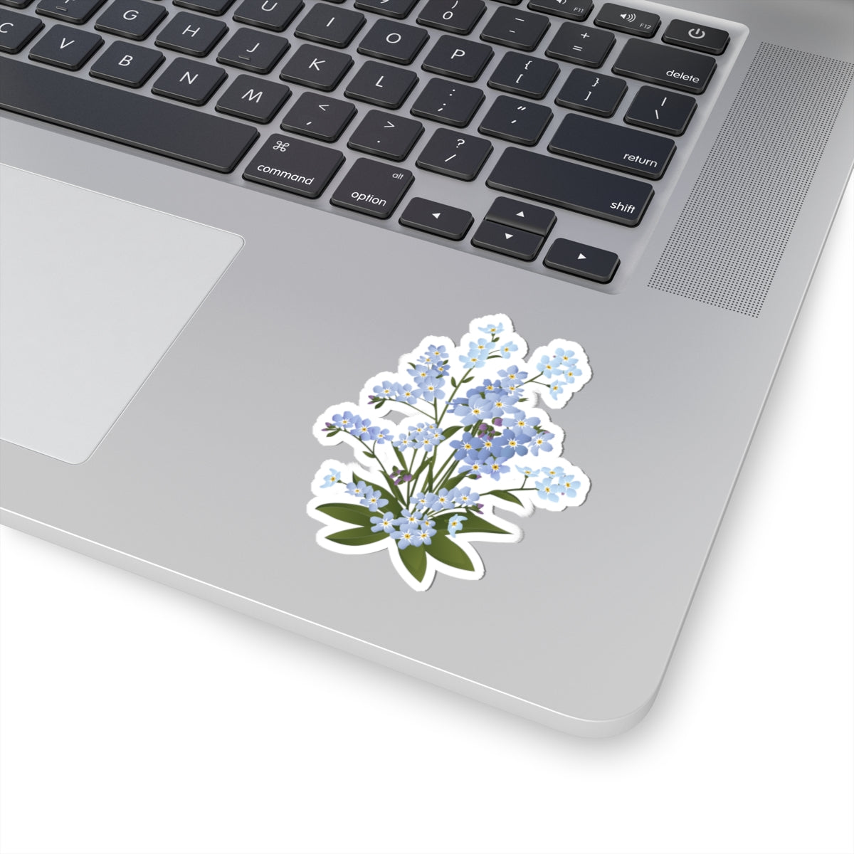 Forget-Me-Not Floral Kiss-Cut Sticker — Delicate Blue Wildflower Laptop Decal