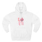 Love Blossom Hoodie — Pink Floral "LOVE" Graphic Fleece Hoodie