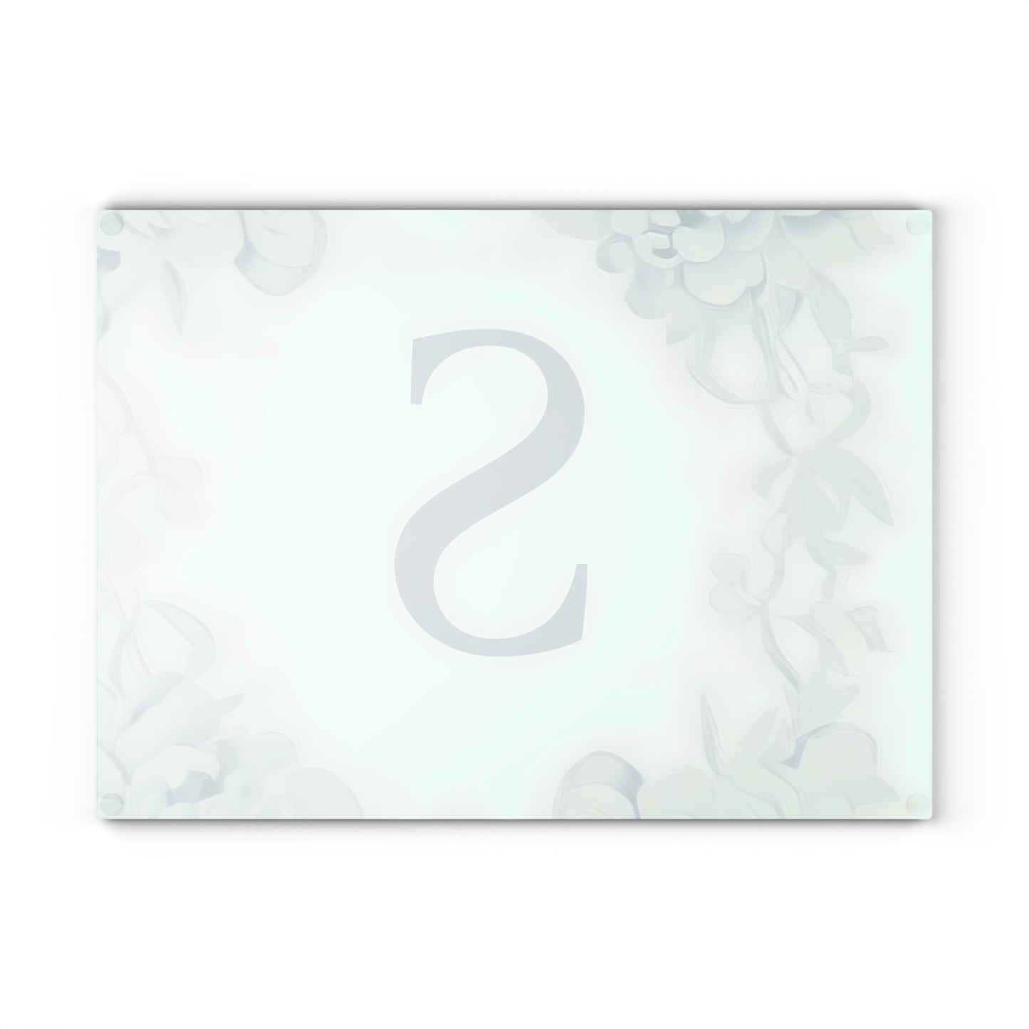 Personalized Floral Initial Glass Cutting Board, Kitchen Decor, Wedding Gift, Housewarming, Culinary Gift, Custom Kitchenware