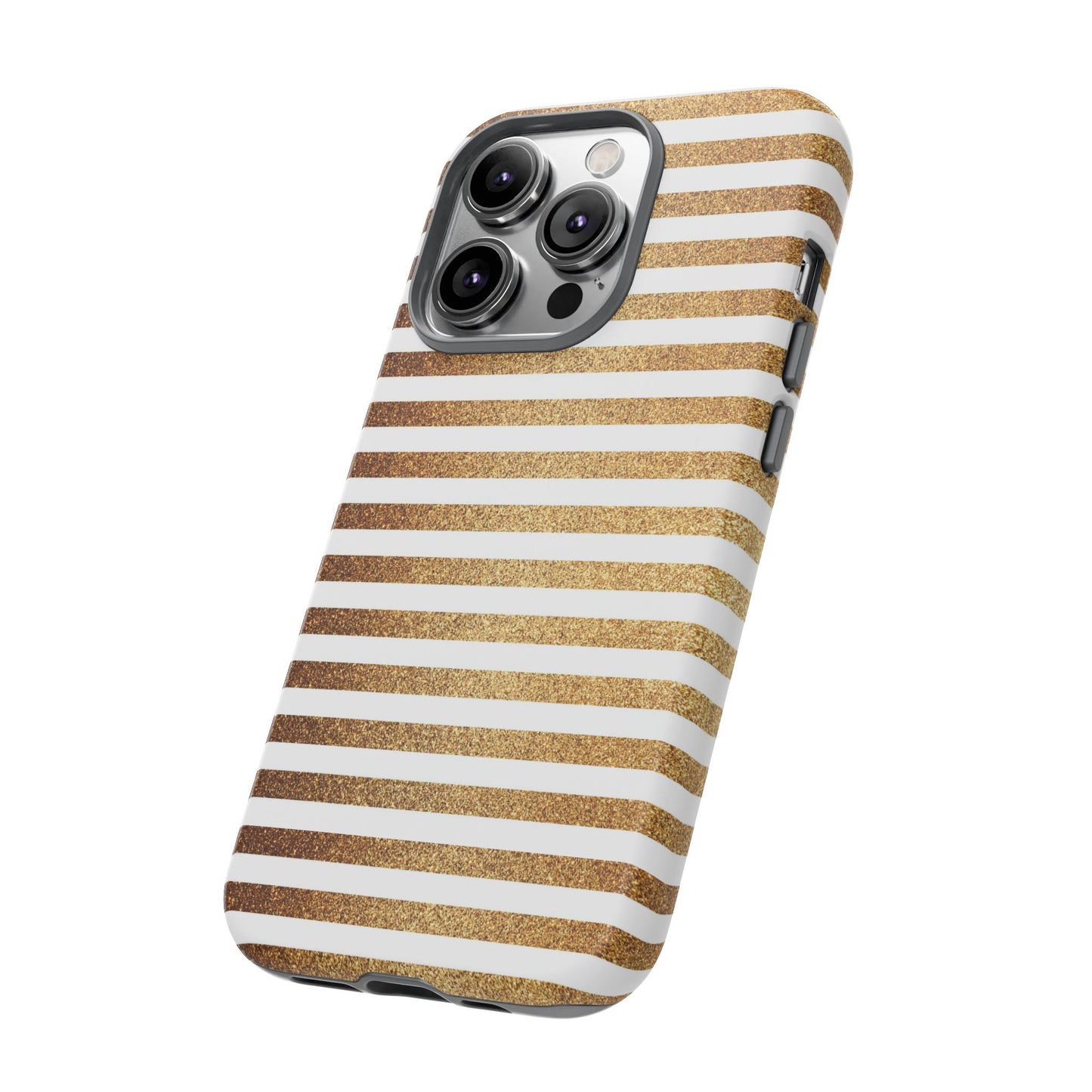 Glamorous Gold Striped Phone Case | Tough Cases, Stylish Phone Cover, Chic Accessories, Gift for Her, Fashionable Tech