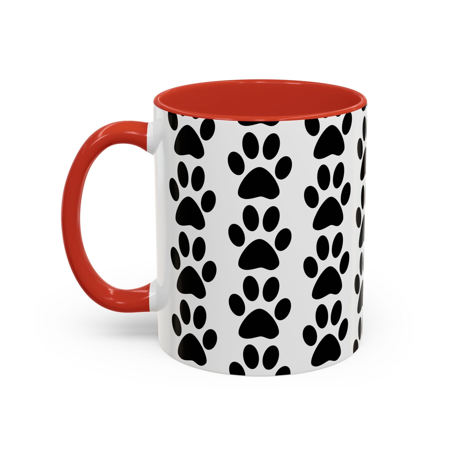 Paw Print Accent Coffee Mug - Dog Lover Gift, Black and White Pet Mug, Cute Animal Decor, Personalized Pet Owner Present, Coffee Tea Cup