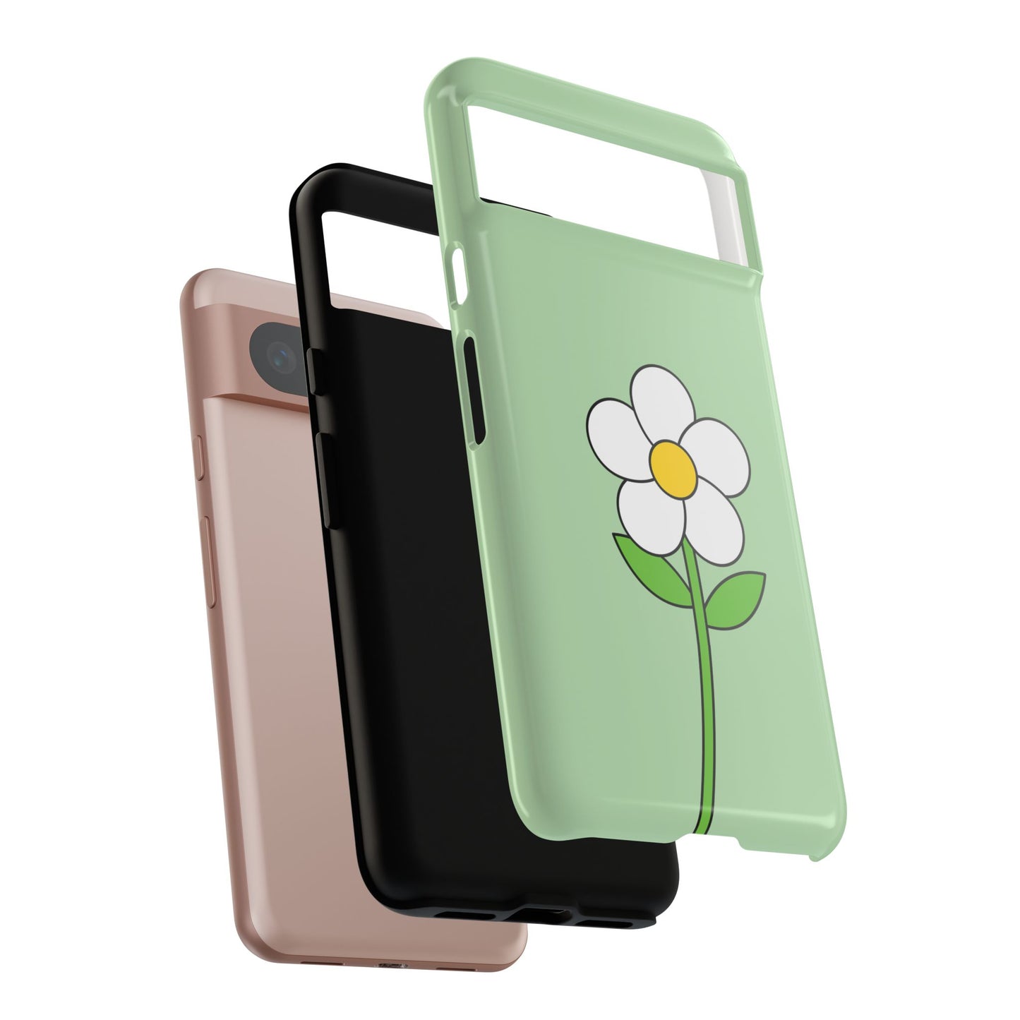 Floral Phone Case - Tough Cases for Nature Lovers, Cute Green Flower Design, iPhone Cover, Gift for Her, Spring Accessories