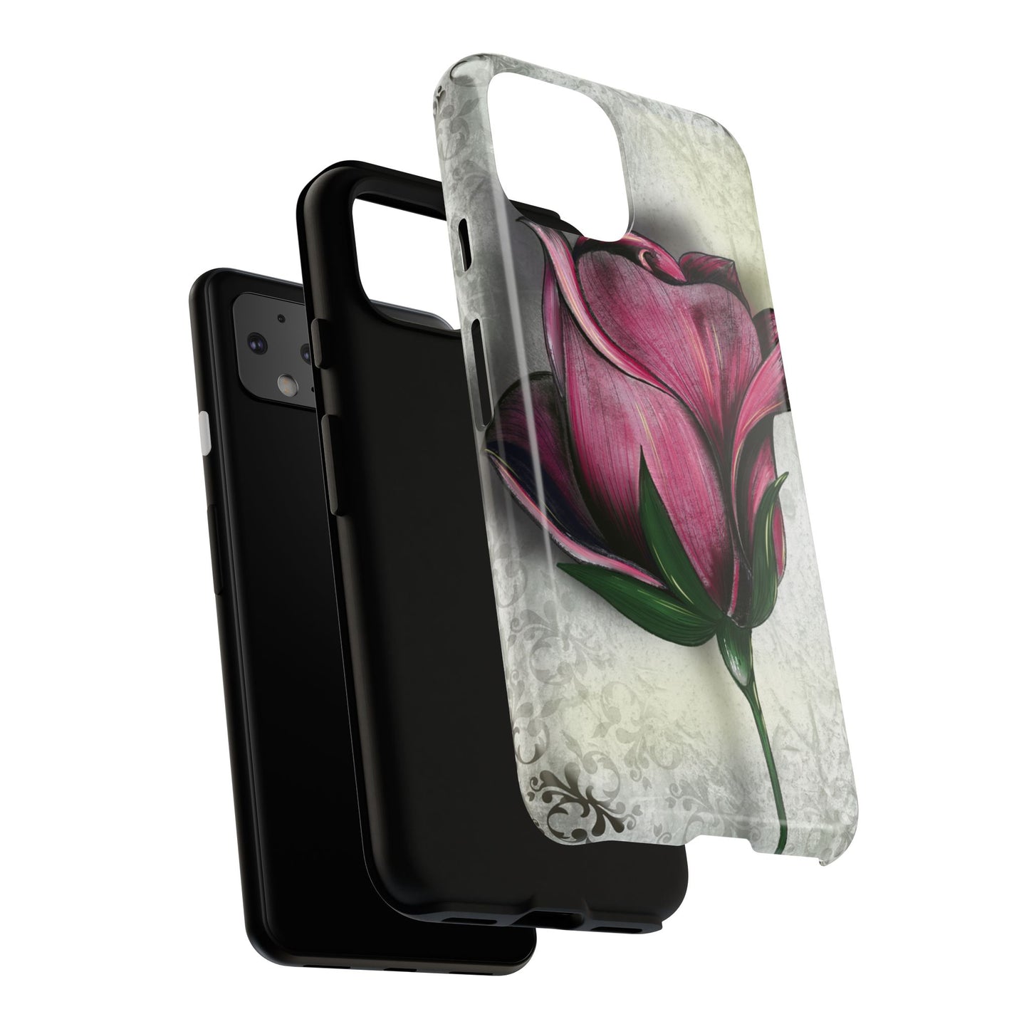 Rose Phone Case – Tough Cases, Floral Phone Cover, Gift for Her, Minimalist Design, Nature Lover's Accessory, Birthday Gift Idea