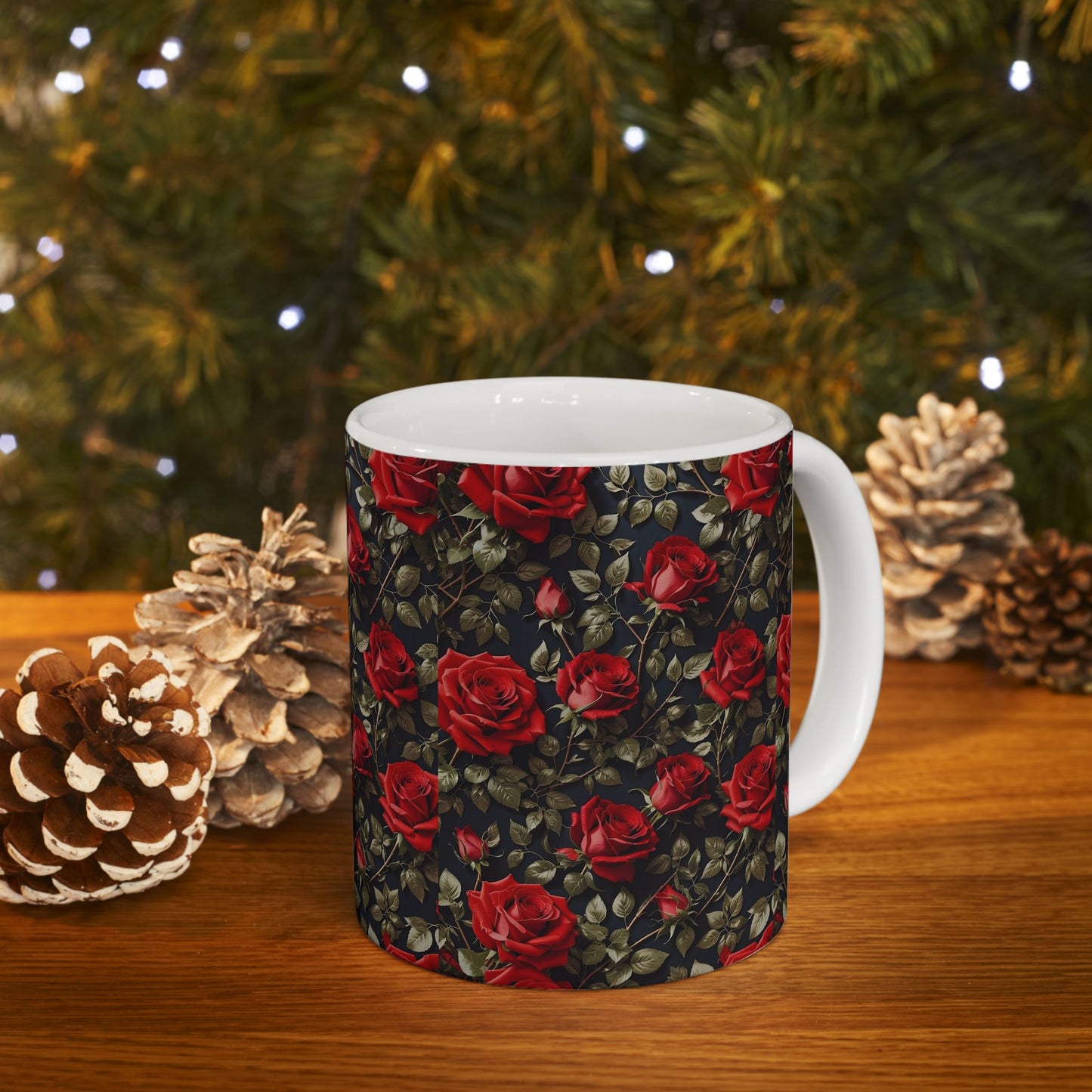 Elegant Floral Ceramic Mug with Roses | Perfect for Gifts, Valentine's Day, Mother's Day, Kitchen Decor, Tea Lovers