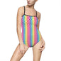 Colorful Dot Pattern Women's One-Piece Swimsuit, Summer Swimwear, Beach Ready, Fun Pool Party, Rainbow Swimsuit, Gift for Vacations