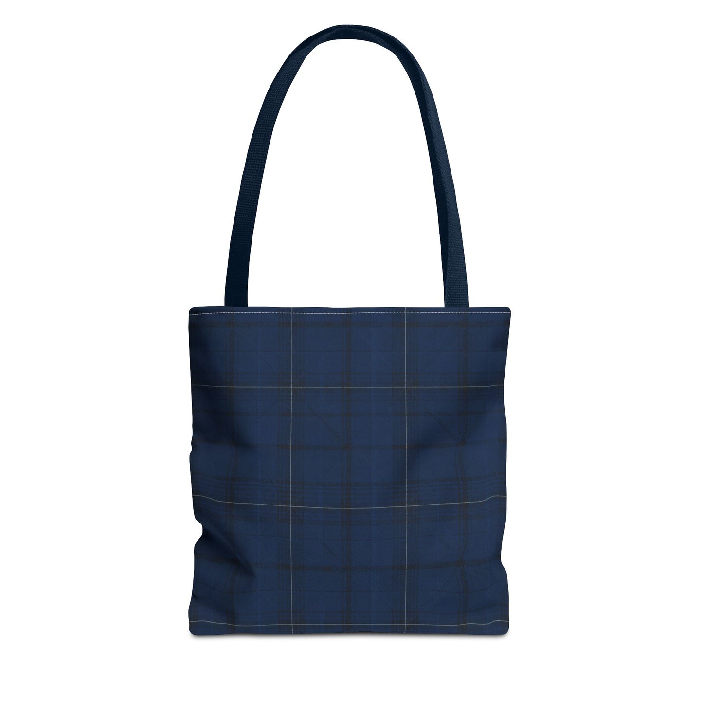 Navy Tartan Tote Bag – Classic Plaid All-Over Print Tote