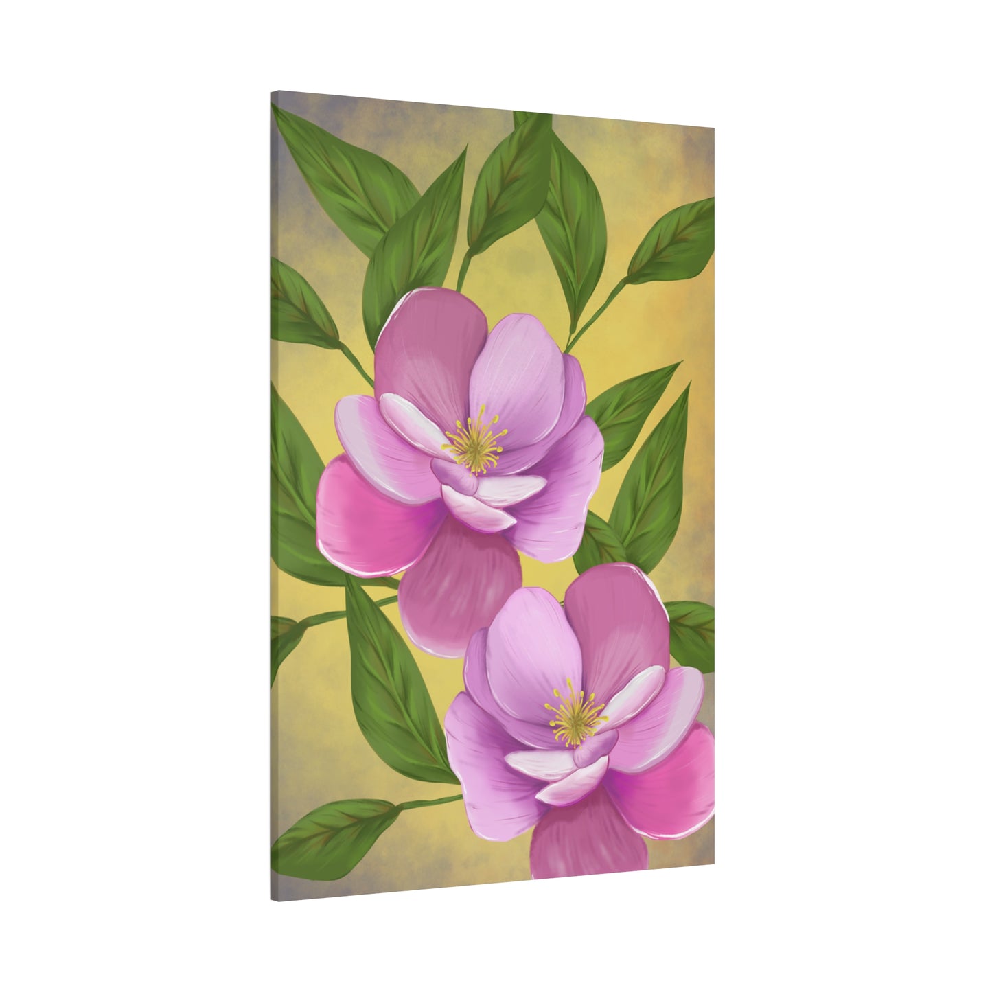 Matte Canvas, Stretched, 1.25" Tulips Pink and Purple Flowers