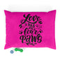 Pet Bed — "Love Has Four Paws" Fuchsia Plush Dog & Cat Bed