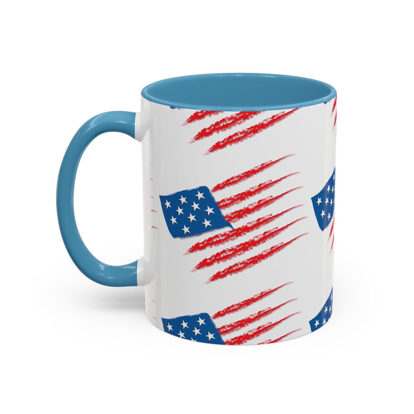 Patriotic Accent Coffee Mug | USA Flag Design, Perfect Gift for Veterans & Independence Day, Coffee Lover's Merchandise, Red White [...]