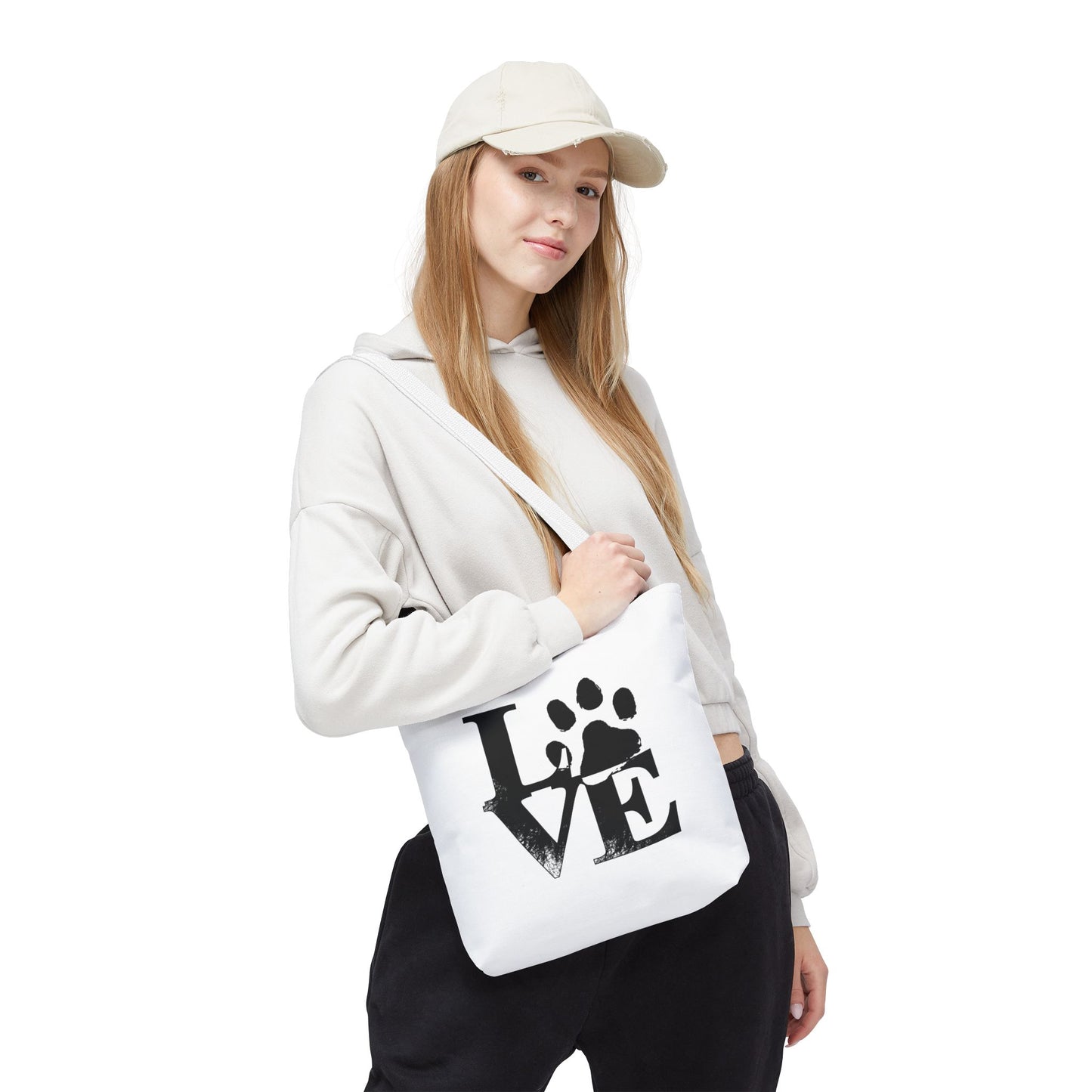 Love Paw Print Tote Bag, Pet Lover's Gift, Eco-Friendly Shopping Bag, Animal Rescue Fundraiser, Personalized Pet Tote