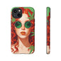 Vibrant Phone Case with Retro Greenery Design, Trendy Case for Casual Look, Gift for Her, Summer Vibes, Unique Phone Accessory