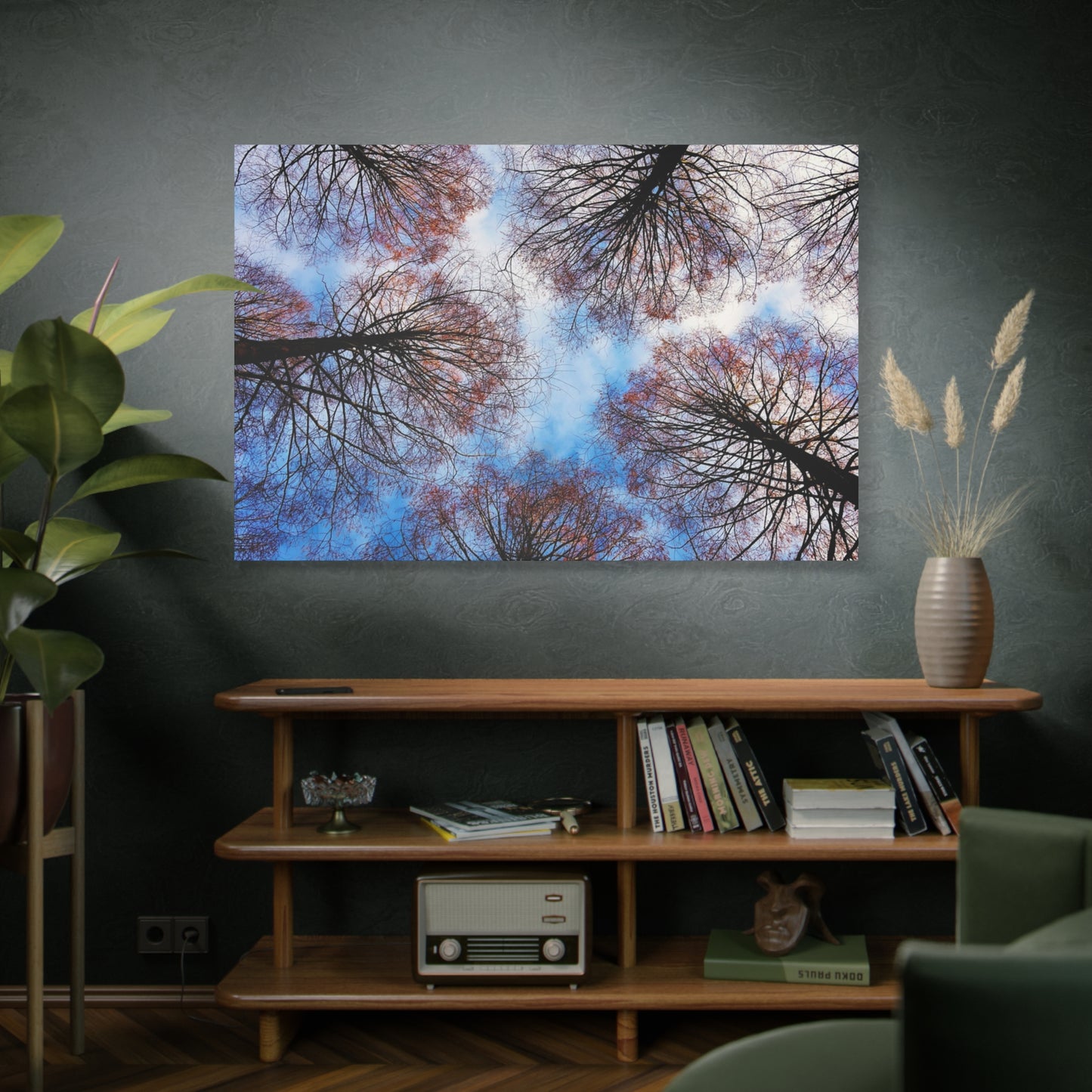 Canopy Sky Canvas Print — Winter Tree Tops Wall Art
