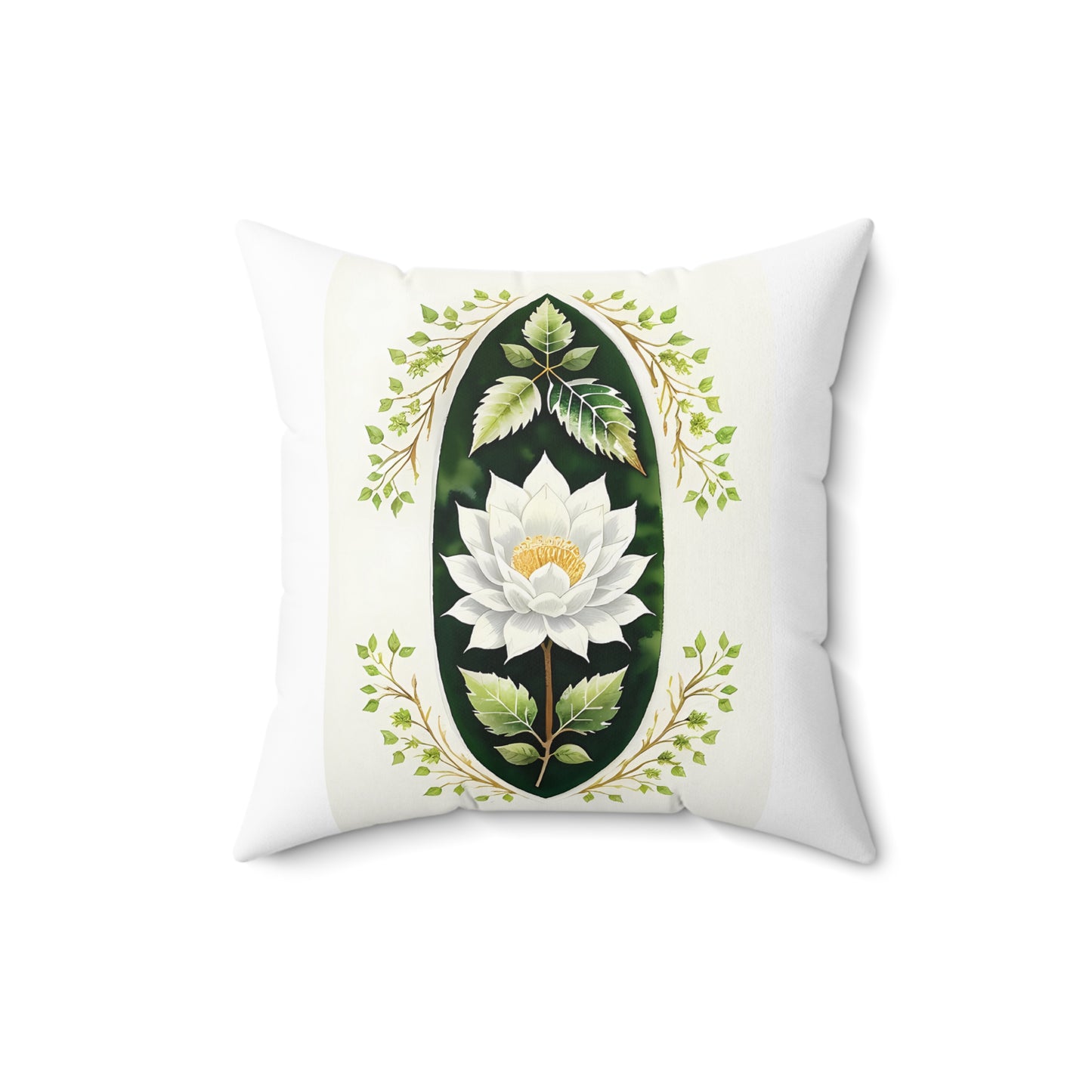 Botanical Lotus Throw Pillow, Home Decor, Floral Cushion, Nature Inspired Decoration, Gift for Plant Lovers