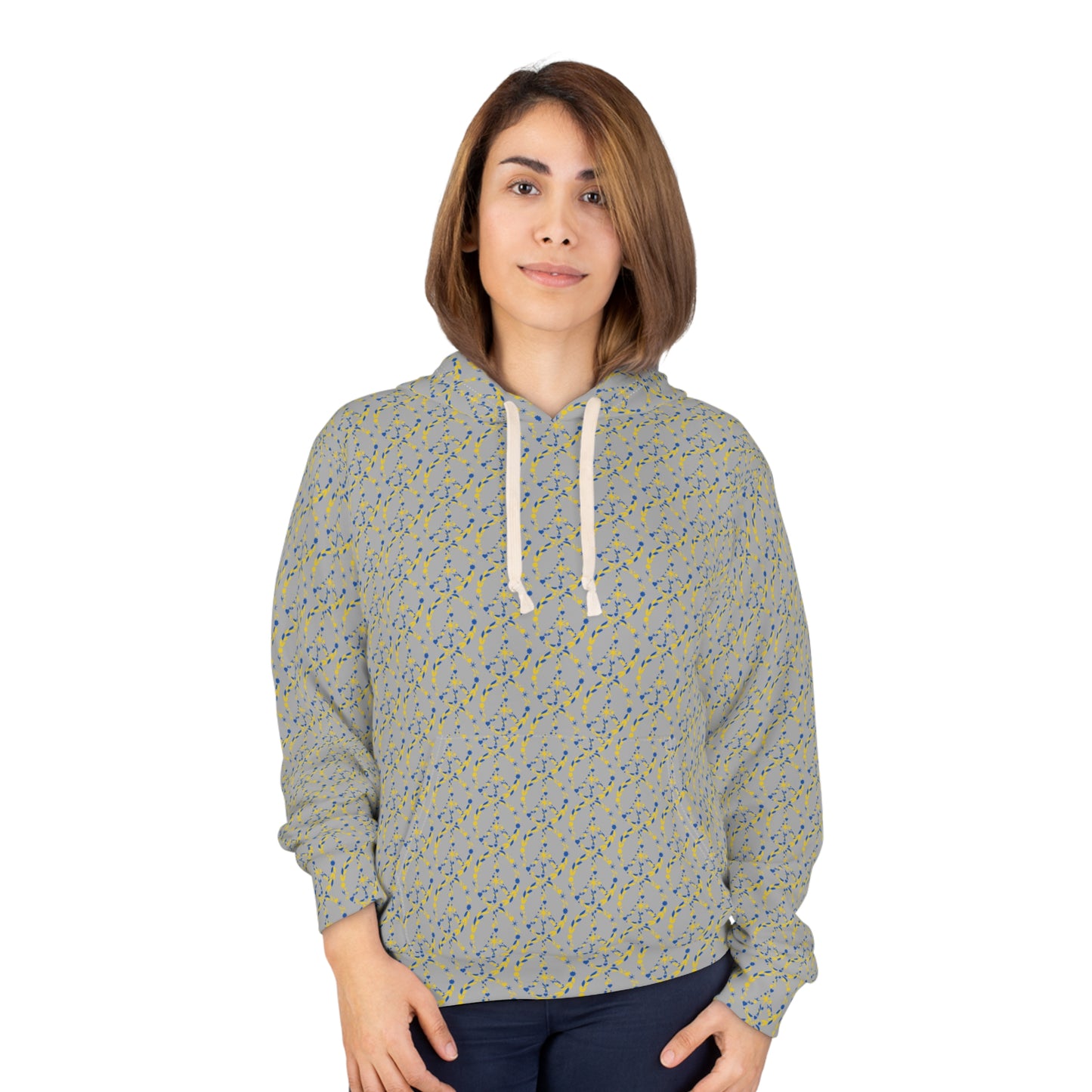 Unisex Pullover Hoodie - Cozy Peach Pattern, Perfect for Casual Wear, Gift for Friends, Spring Fashion, Cozy Lounge Wear