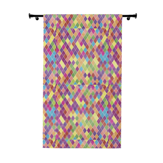 Colorful Geometric Window Curtain (1 Piece) | Bohemian Home Decor, Light Filtering, Bedroom Accents, Vibrant Design, Stylish Privacy