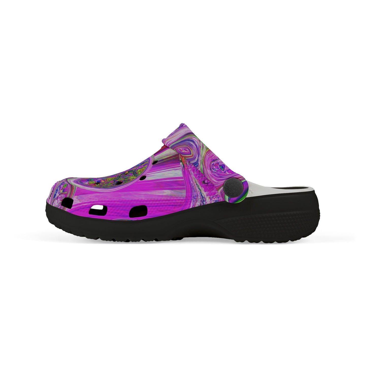 Kids Purple Swirl EVA Foam Clogs — Colorful Psychedelic All-Over Print