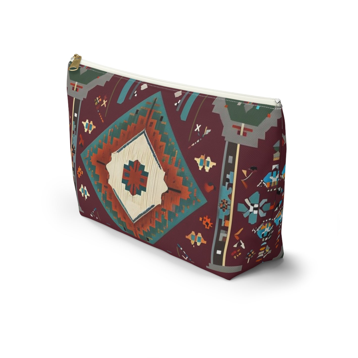 Bohemian Accessory Pouch, Vibrant Tribal Design