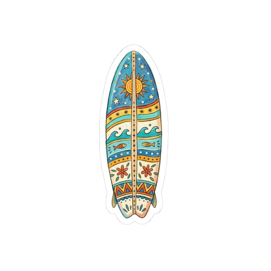 Surfboard Sticker — Boho Beach Kiss-Cut Vinyl Sticker