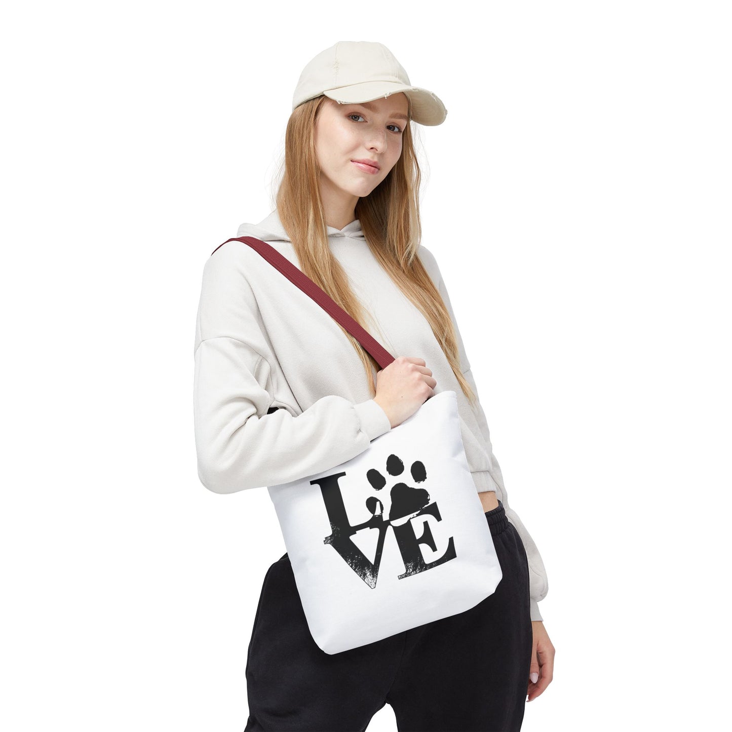 Love Paw Print Tote Bag, Pet Lover's Gift, Eco-Friendly Shopping Bag, Animal Rescue Fundraiser, Personalized Pet Tote