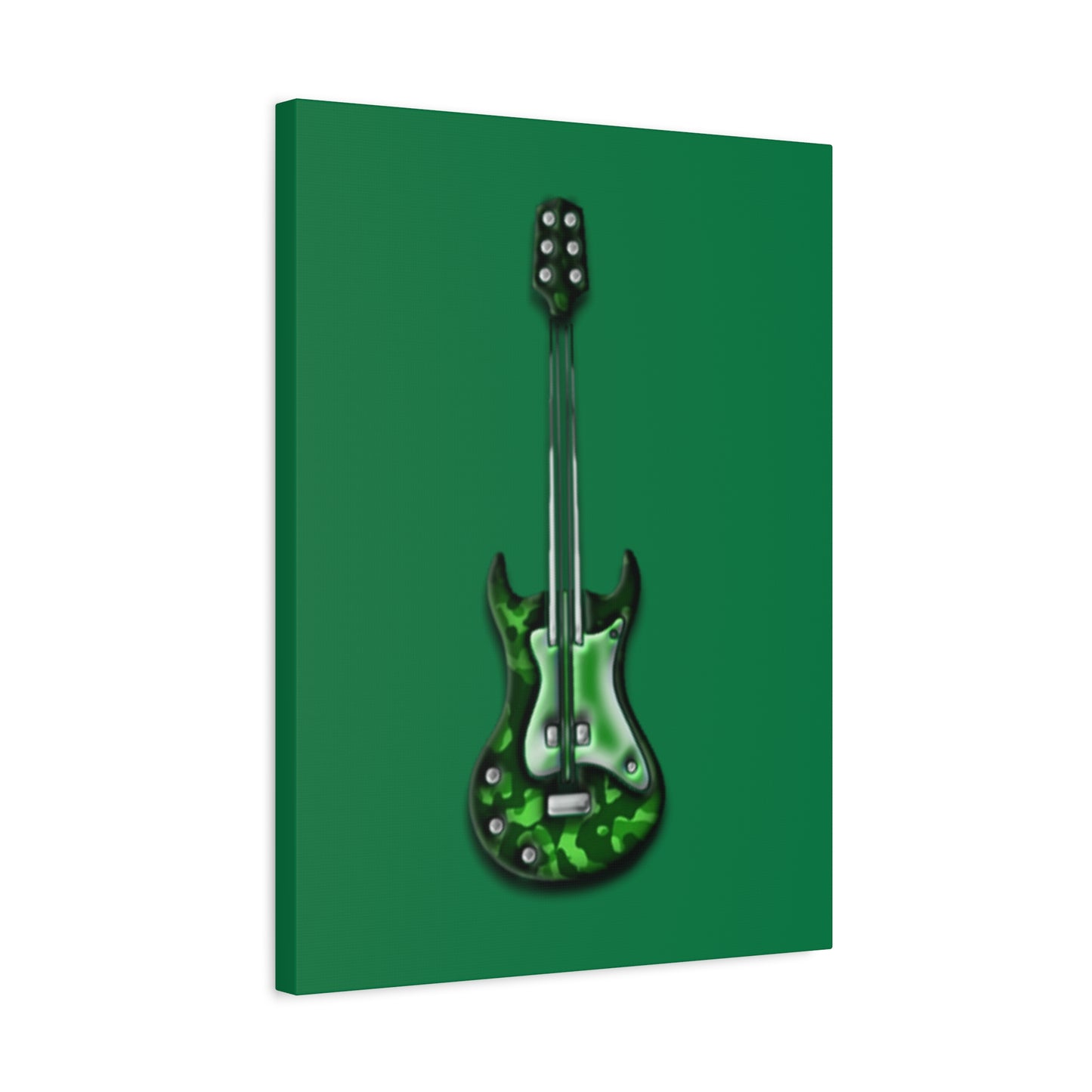 Green Electric Guitar Canvas Art, Music Wall Decor, Rock n Roll Gift, Guitar Lover's Art, Stretched Green Canvas, Home Theater Decor