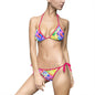 Vibrant Women's Bikini Swimsuit, Colorful Beachwear, Summer Pool Party, Vacation Swimwear, Fun Print Swim Set, Holiday Swimwear